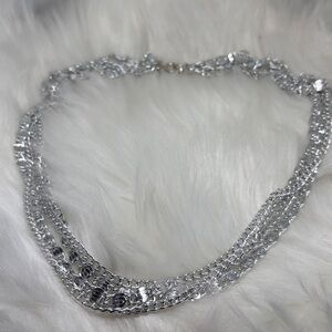 Vintage Sarah Coventry Silvery Cascade 24” Layered Necklace